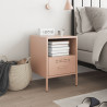 Mesa de cabeceira 36x39x50.5 cm aço rosa 3