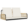 Banco de baloiço com almofadões 105x58x38 cm vime PE e aço 2