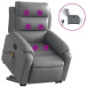 Sillón de masaje elevable eléctrico cuero sintético gris 2