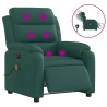 Sillón reclinable de masaje eléctrico tela verde oscuro 2