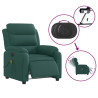 Sillón reclinable de masaje eléctrico tela verde oscuro 5
