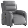 Sillón de masaje reclinable eléctrico cuero sintético gris 3