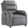 Sillón de masaje reclinable eléctrico cuero sintético gris 4