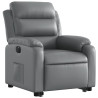 Sillón reclinable elevable eléctrico de cuero sintético gris 4