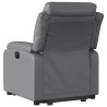 Sillón reclinable elevable eléctrico de cuero sintético gris 5