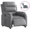Sillón reclinable eléctrico de cuero sintético gris 2