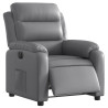 Sillón reclinable eléctrico de cuero sintético gris 3