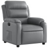 Sillón reclinable eléctrico de cuero sintético gris 4