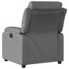 Sillón reclinable eléctrico de cuero sintético gris 5