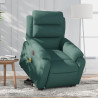Sillón masaje eléctrico reclinable elevable tela verde oscuro 1