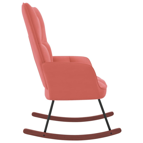 Silla mecedora de terciopelo rosa M 3