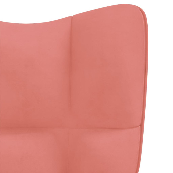 Silla mecedora de terciopelo rosa M 5