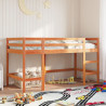 Cama alta de niños con escalera madera maciza marrón 90x200 cm 3