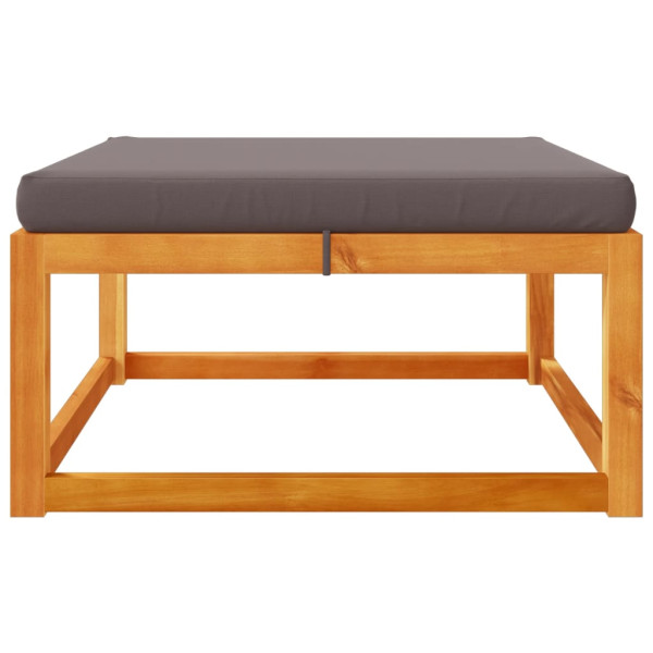 Taburete de jardín con cojín madera maciza acacia 65x65x29 cm M 5