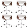 Sillas de comedor giratorias 4 unidades cuero sintético blanco 2