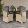 Set comedor de jardín 5 pzas con cojines ratán sintético beige 1