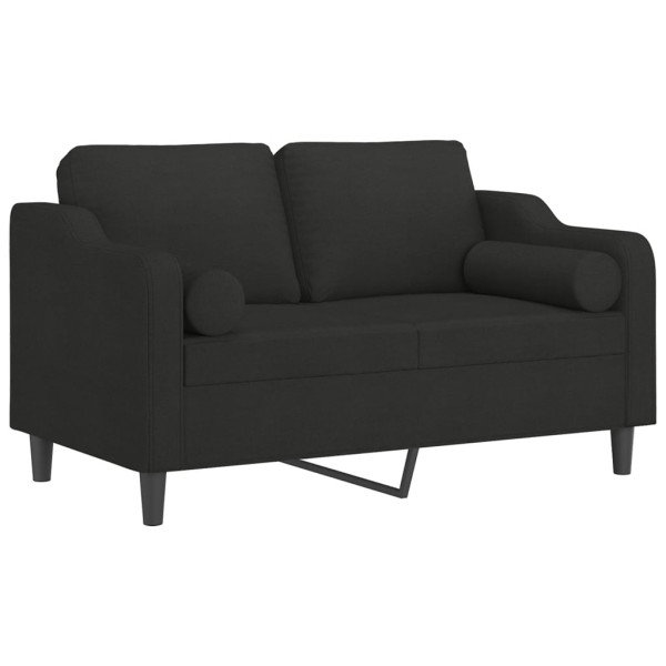 Sofá 2 lugares + almofadas decorativas 120 cm tecido preto M 3