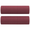 Sofá de 2 plazas con cojines tela rojo tinto 140 cm 5