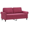 Sofá 2 lug. + almofadas decorativas 140cm veludo vermelho tinto 4