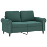 Sofá 2 lug. c/ almofadas decorativas 120 cm veludo verde-escuro 4