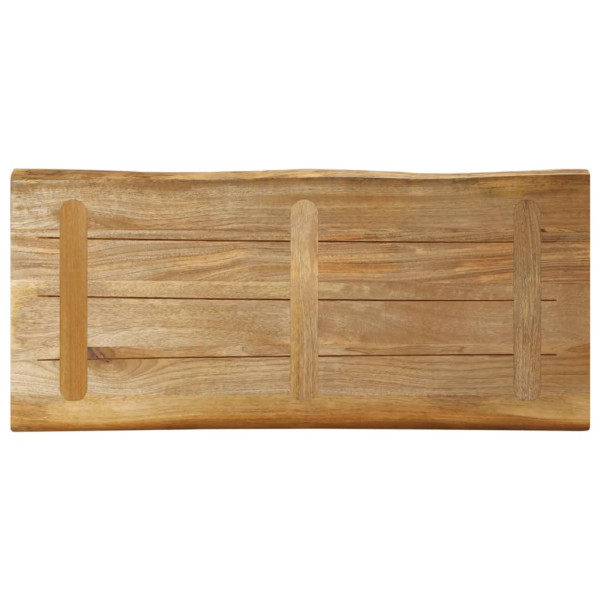 Tablero de mesa borde natural madera maciza mango 90x40x3.8 cm M 5