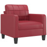 Sillón con taburete cuero sintético rojo tinto 60 cm 4
