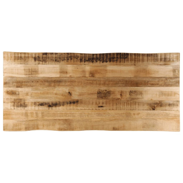 Tablero de mesa borde natural madera maciza mango 140x60x2.5 cm D