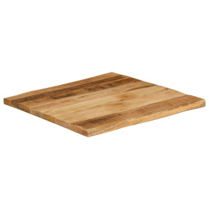 Tablero de mesa borde natural madera maciza mango 40x40x3.8 cm H