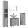 Set de muebles de baño 4 pzas madera contrachapada gris sonoma 2