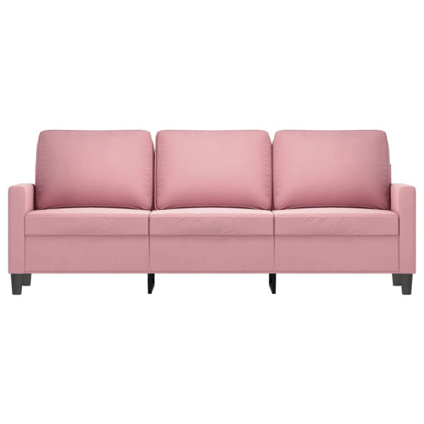 Sofá de 3 plazas terciopelo rosa 180 cm M 3