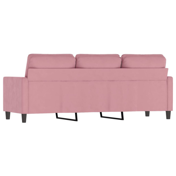 Sofá de 3 lugares 180 cm veludo rosa M 5