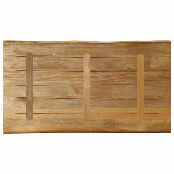 Tablero de mesa borde natural madera maciza mango 120x60x2.5 cm M 5