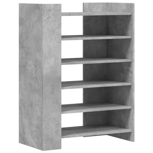 Mueble zapatero madera ingeniería gris hormigón 74.5x37.5x100cm M 2
