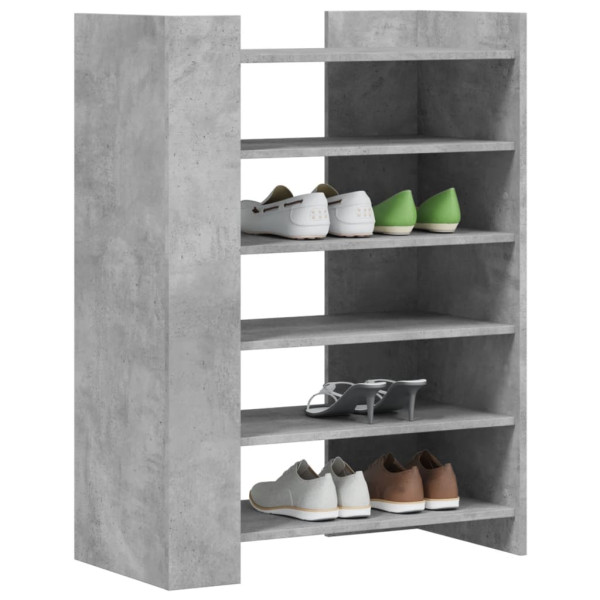 Mueble zapatero madera ingeniería gris hormigón 74.5x37.5x100cm M 3