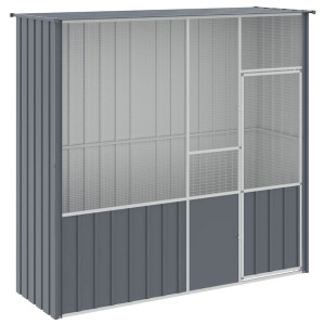 Gaiola p/ pássaros 215x78x200 cm aço galvanizado antracite H