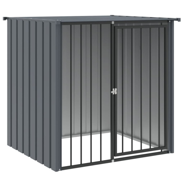 Casota para cães com teto 110x103x109 cm aço galvanizado preto M 2