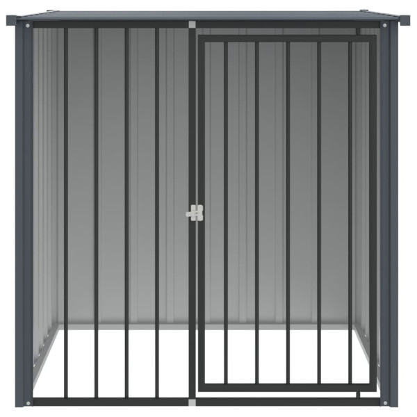 Casota para cães com teto 110x103x109 cm aço galvanizado preto M 3