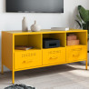 Mueble de TV acero laminado en frío amarillo 100.5x39x50.5 cm 1