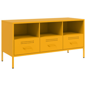 Mueble de TV acero laminado en frío amarillo 100.5x39x50.5 cm H