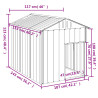 Caseta perros con tejado acero galvanizado gris 117x153x123 cm 5