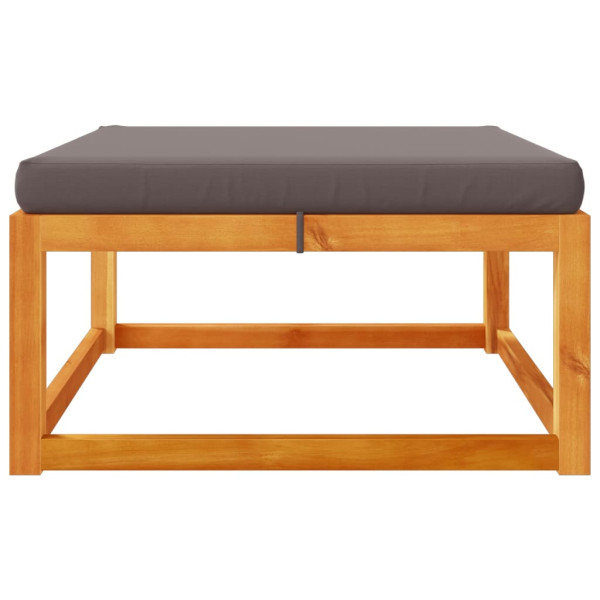 Taburete de jardín con cojín madera maciza acacia 65x65x29 cm M 5