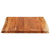 Tablero de mesa rectangular borde natural acacia 90x80x2.5 cm 4