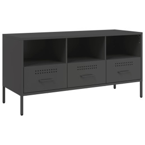 Mueble para TV acero laminado en frío negro 100.5x39x50.5 cm H