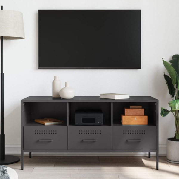 Mueble para TV acero laminado en frío negro 100.5x39x50.5 cm M 3