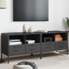Mueble de TV 2 pzas acero laminado en frío negro 68x39x50.5 cm 1