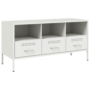 Mueble de TV acero laminado en frío blanco 100.5x39x50.5 cm H