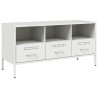 Mueble de TV acero laminado en frío blanco 100.5x39x50.5 cm 2