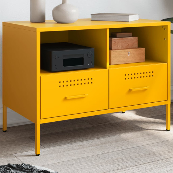 Mueble TV acero laminado en frío amarillo mostaza 68x39x50.5 cm D
