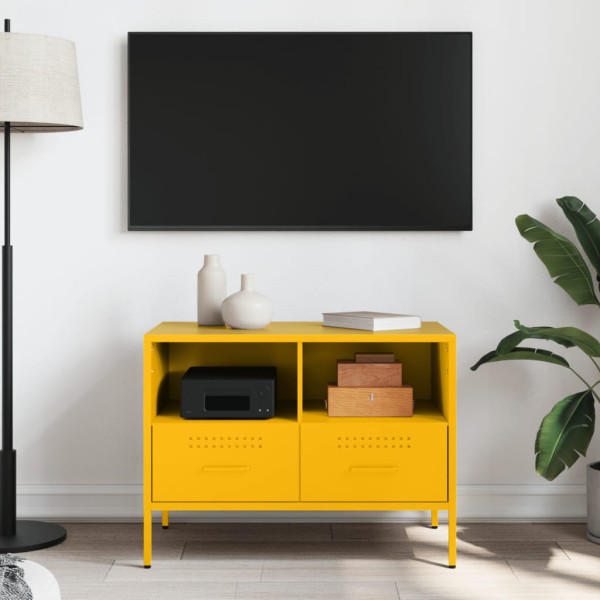 Mueble TV acero laminado en frío amarillo mostaza 68x39x50.5 cm M 3