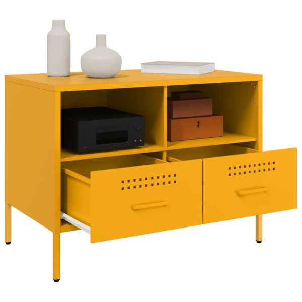 Mueble TV acero laminado en frío amarillo mostaza 68x39x50.5 cm M 5